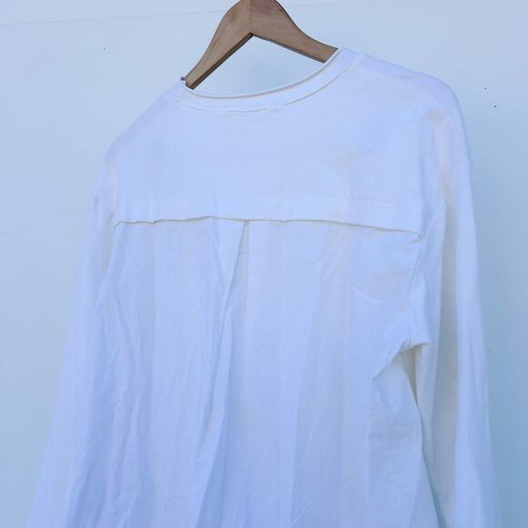 Mia Inspiration Long Sleeve Street Fashion Shirt White Uneven Large Lagenlook - Picture 4 of 6